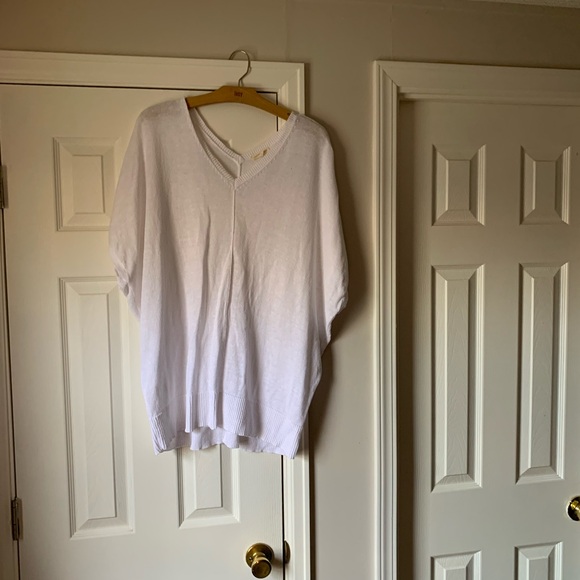Eileen Fisher Classic White Knit Sweater - Picture 1 of 3